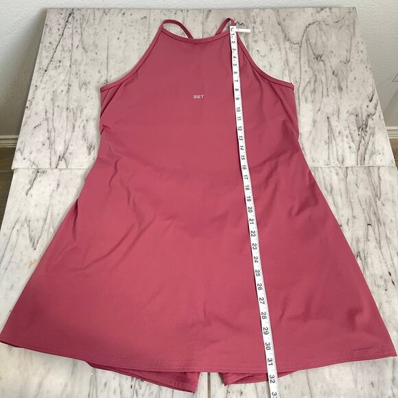SET Active Sportbody XL Mauve Pink Racerback Flare Active Dress Built-In Shorts - Picture 10 of 13